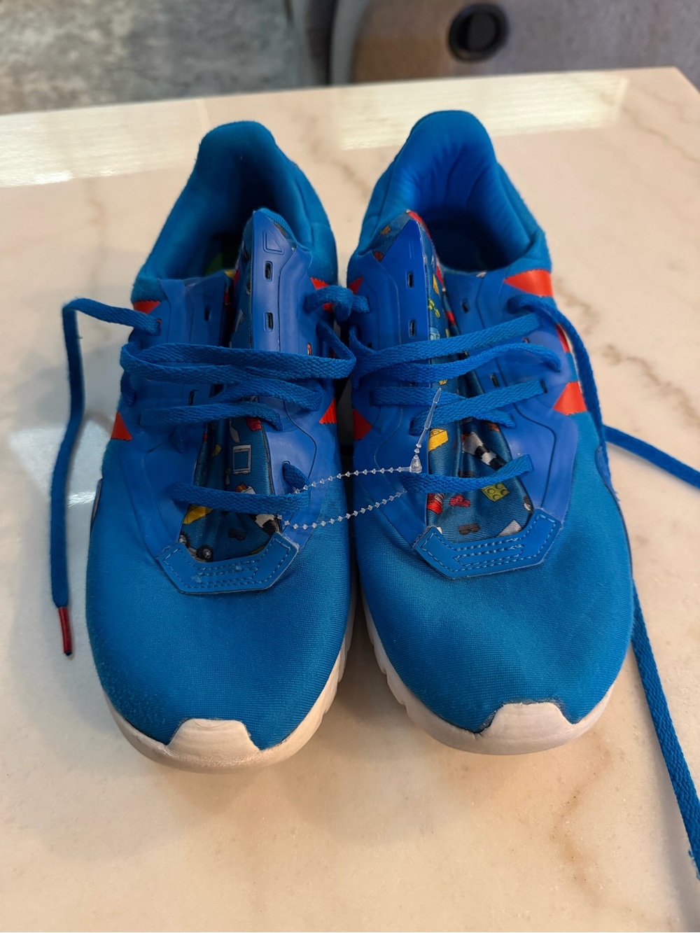 adidas Blue Sneakers with Red and Multicolor Accents